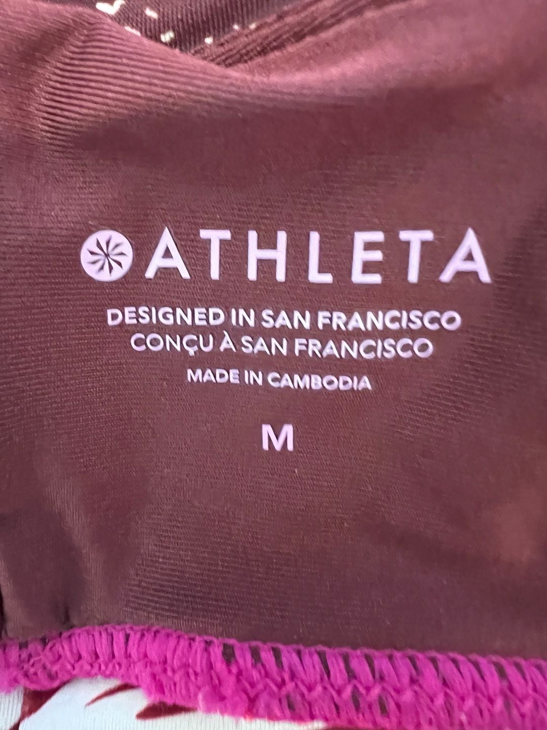 Athleta Plunge Bikini Top Decadent Chocolate Floral Print Size M 6