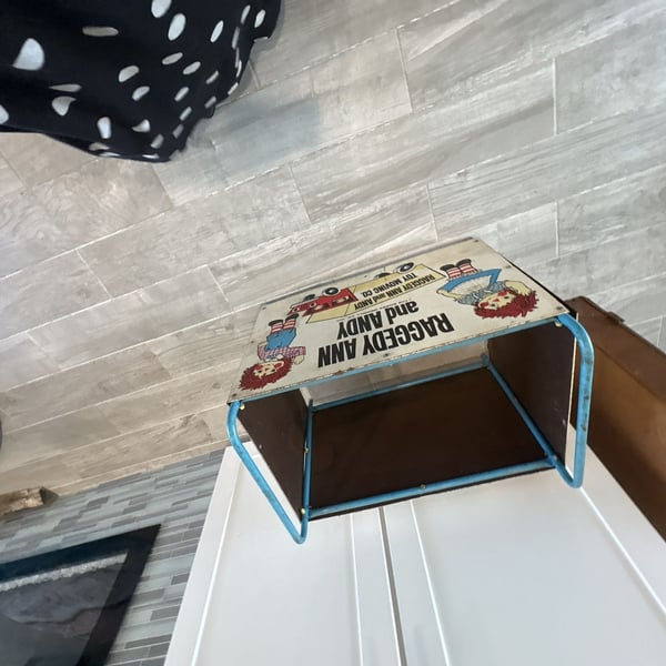 Vintage Raggedy Ann and Andy Toy Moving Co. Cart Box Chest