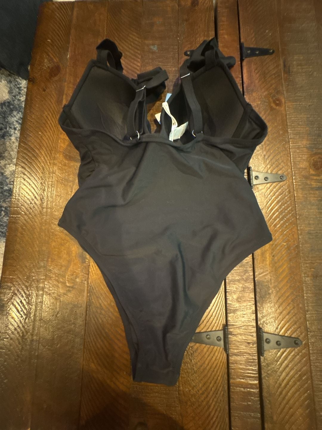 Cupshe Black Twist Front Ruffle Strap One-Piece Swimsuit Size 0X NWT 6