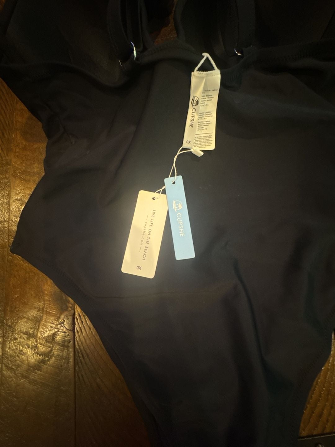 Cupshe Black Twist Front Ruffle Strap One-Piece Swimsuit Size 0X NWT 7