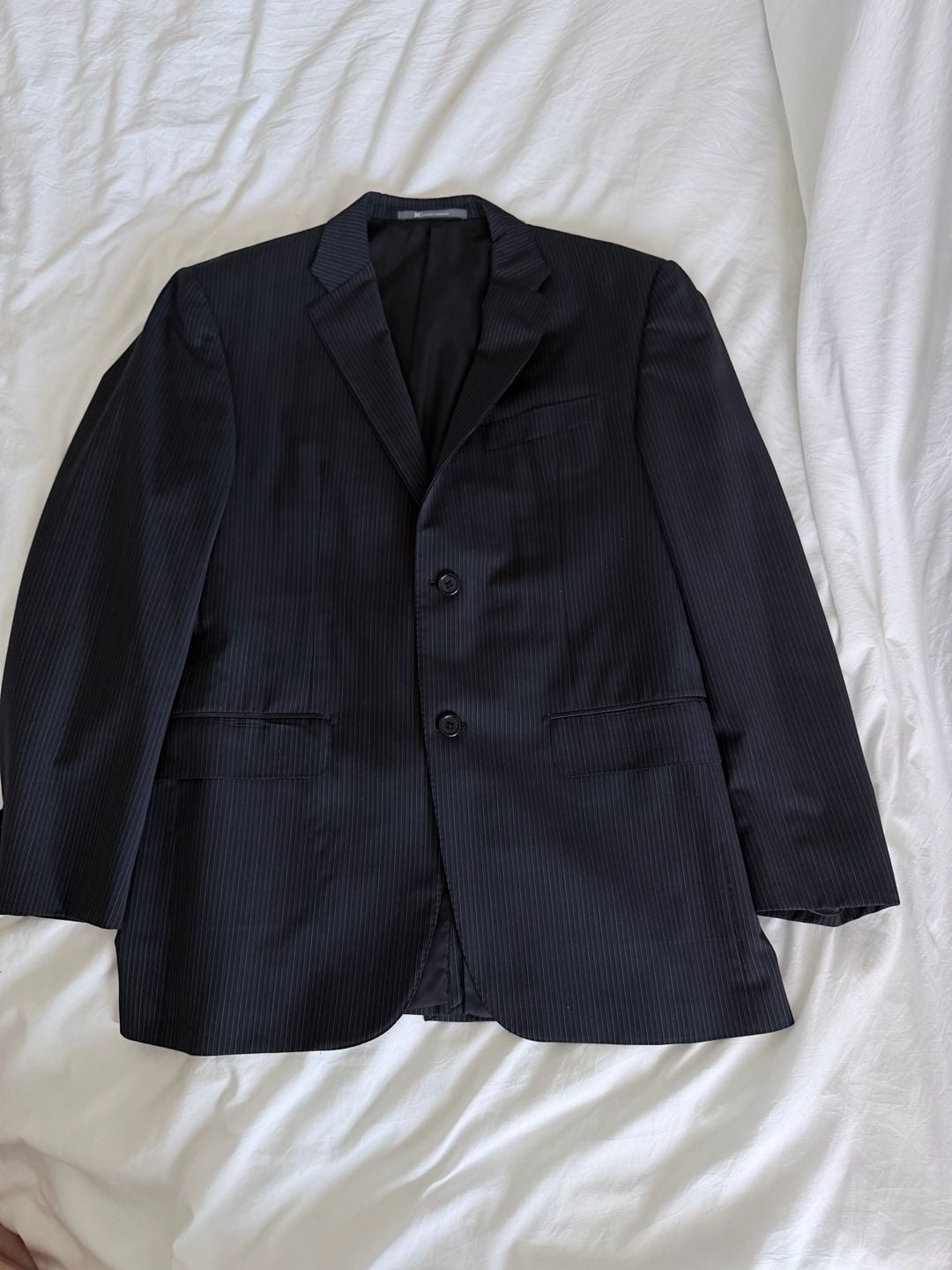 Hickey Freeman Saks Fifth Avenue Pinstripe Wool 2-Button Suit Jacket Blazer 2