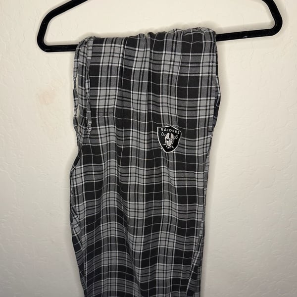 Las Vegas Raiders NFL Concepts Plaid Flannel Pajama Pants Black Gray vintage