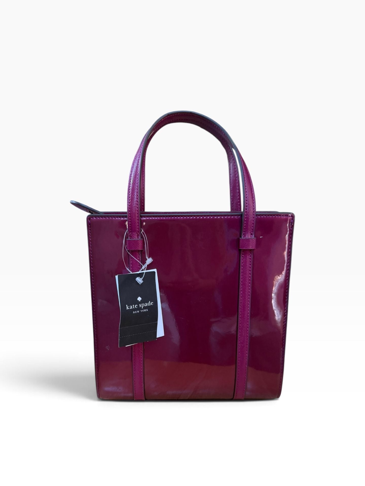 Kate Spade Kenzie Small Tote Dark Raspberry Patent Leather Bag 3