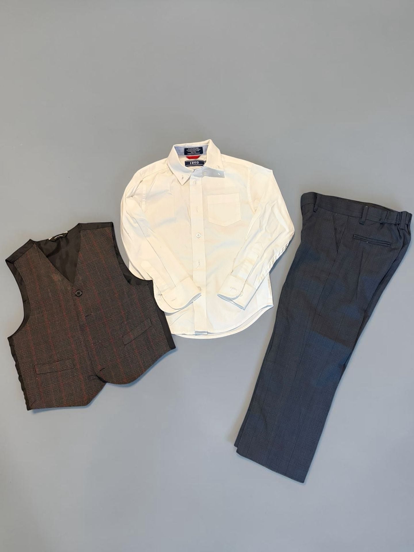 Class Club Gold Label Vest Pants Outfit Set and IZOD dress shirt Size XXS 4-5 1