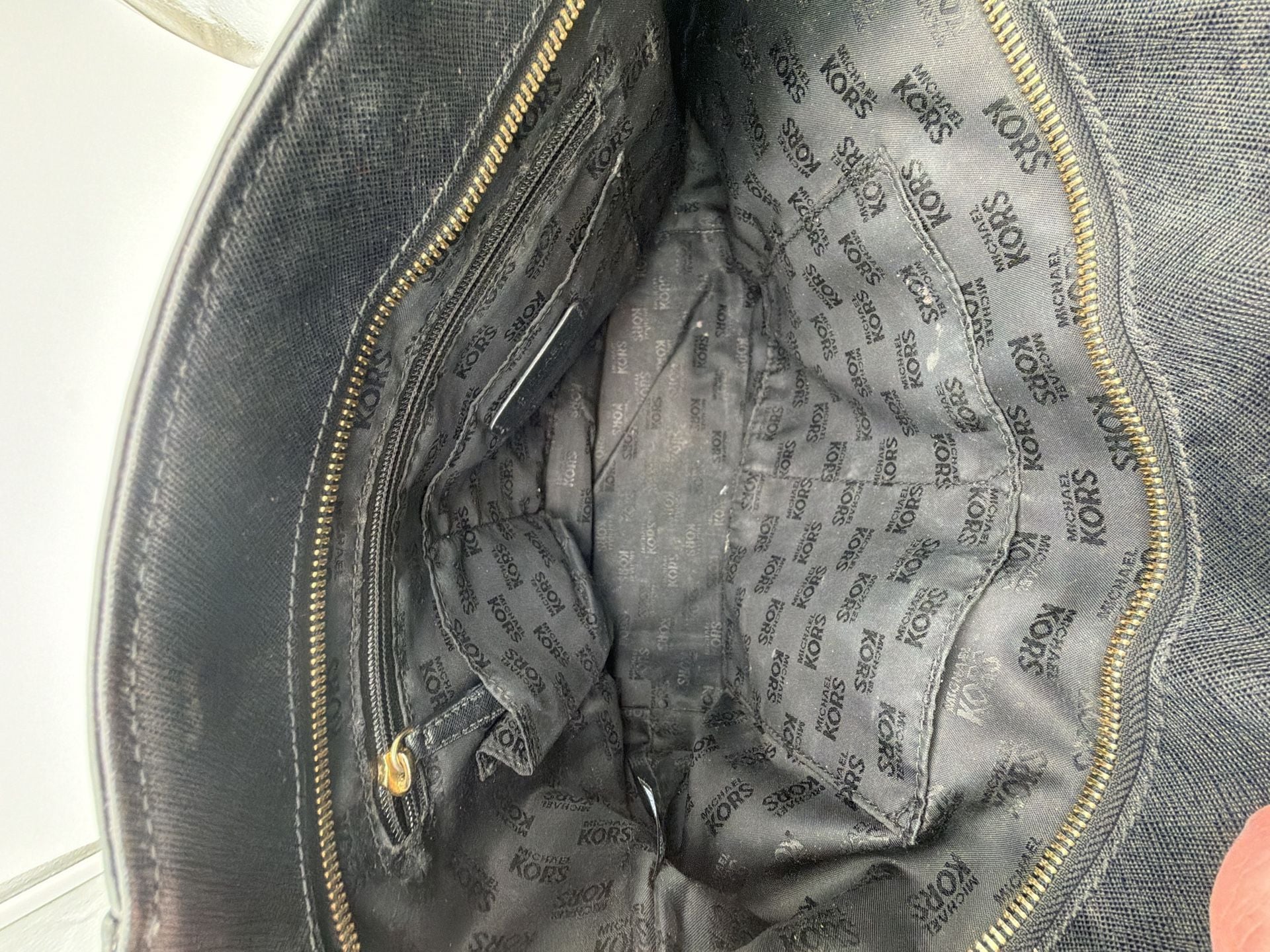 Michael Kors Black Saffiano Leather Studded Sandrine Tote Bag 9