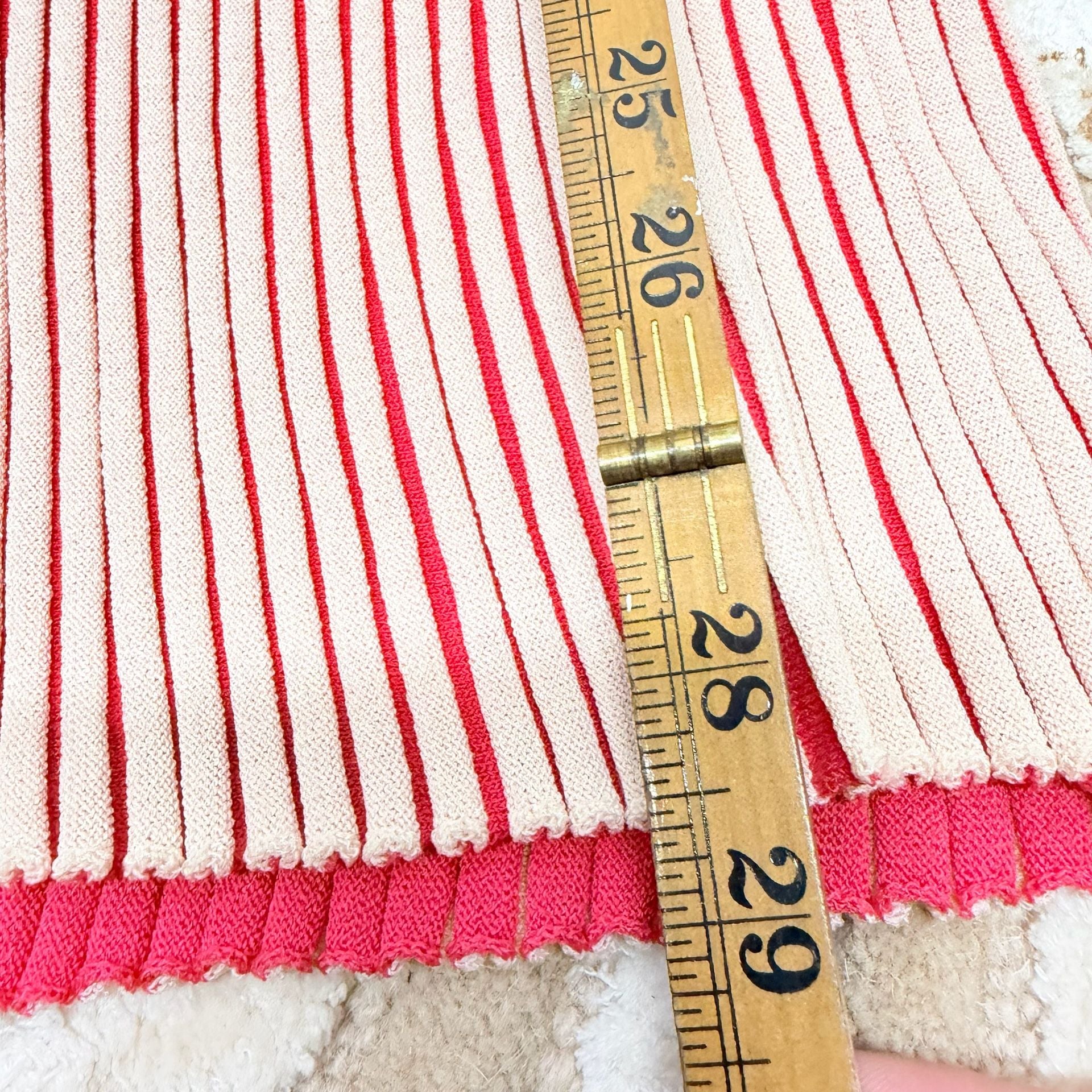 DELUC Amarante Knit Skirt Red Pink Stripe Size S flexible size NWT 7