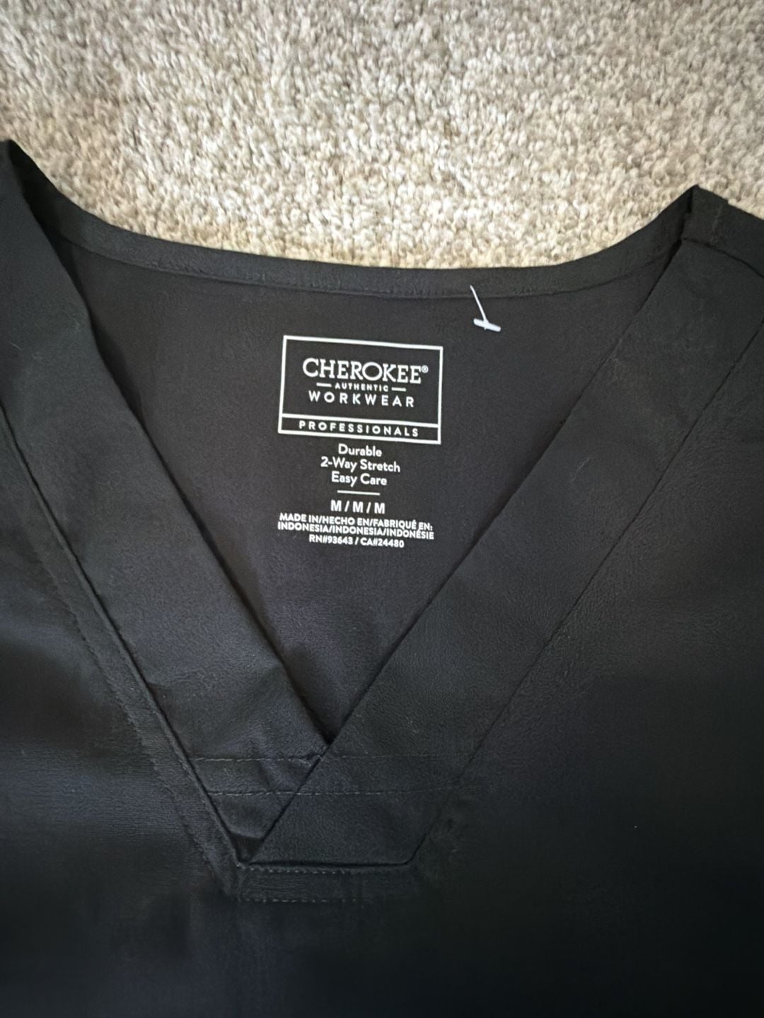 Cherokee Workwear Professionals V-Neck Solid Scrub Top Black Medium 3