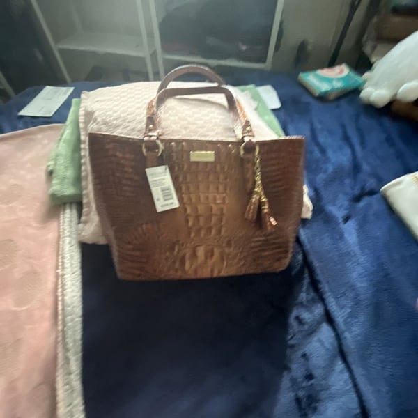 Brahmin Medium Asher Toasted Almond Melbourne Genuine Leather Tote Bag