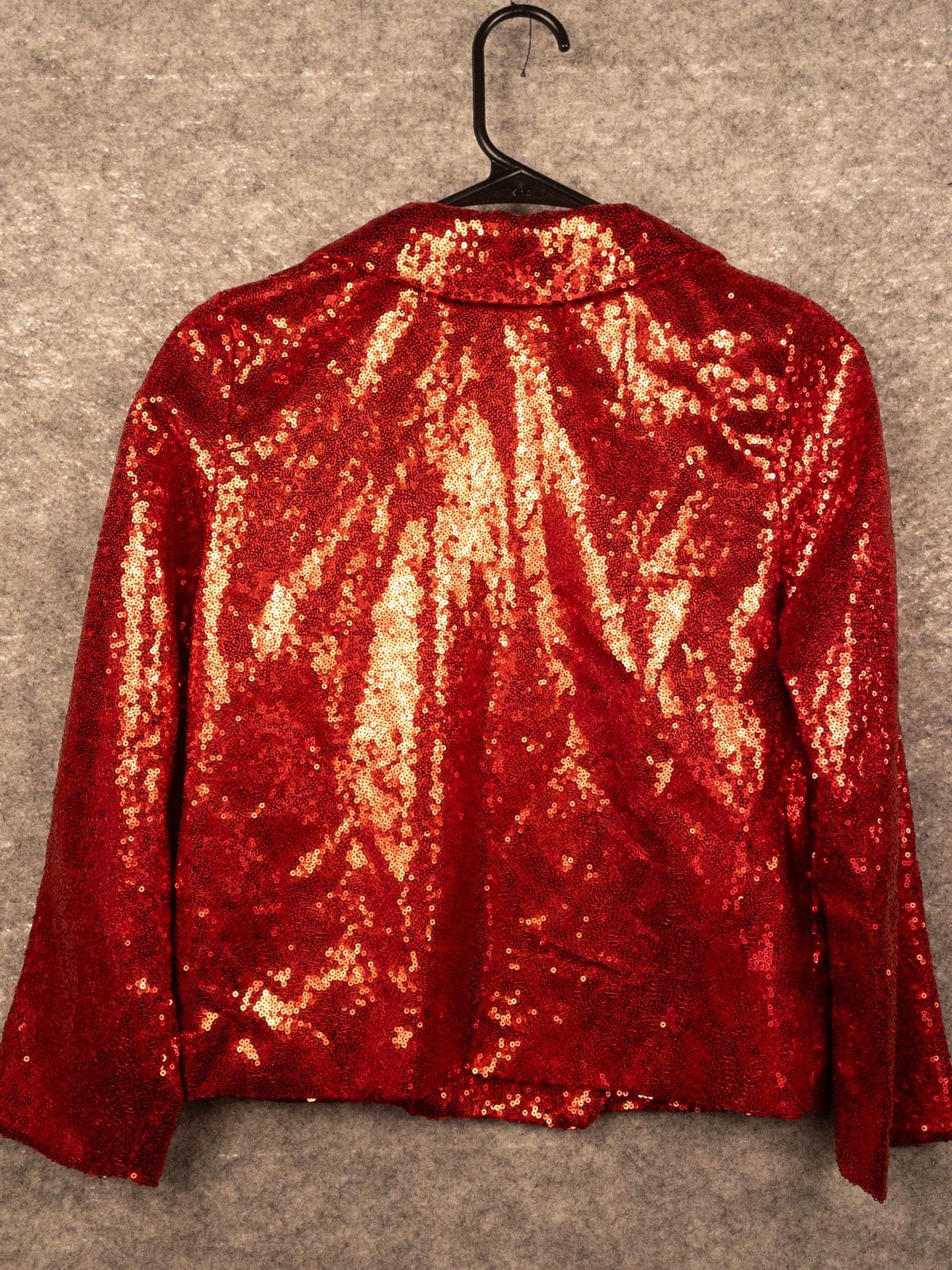 JoJo's Closet Girls Holiday Collection Red Sequin Moto Jacket Size 10/12 (L) 8