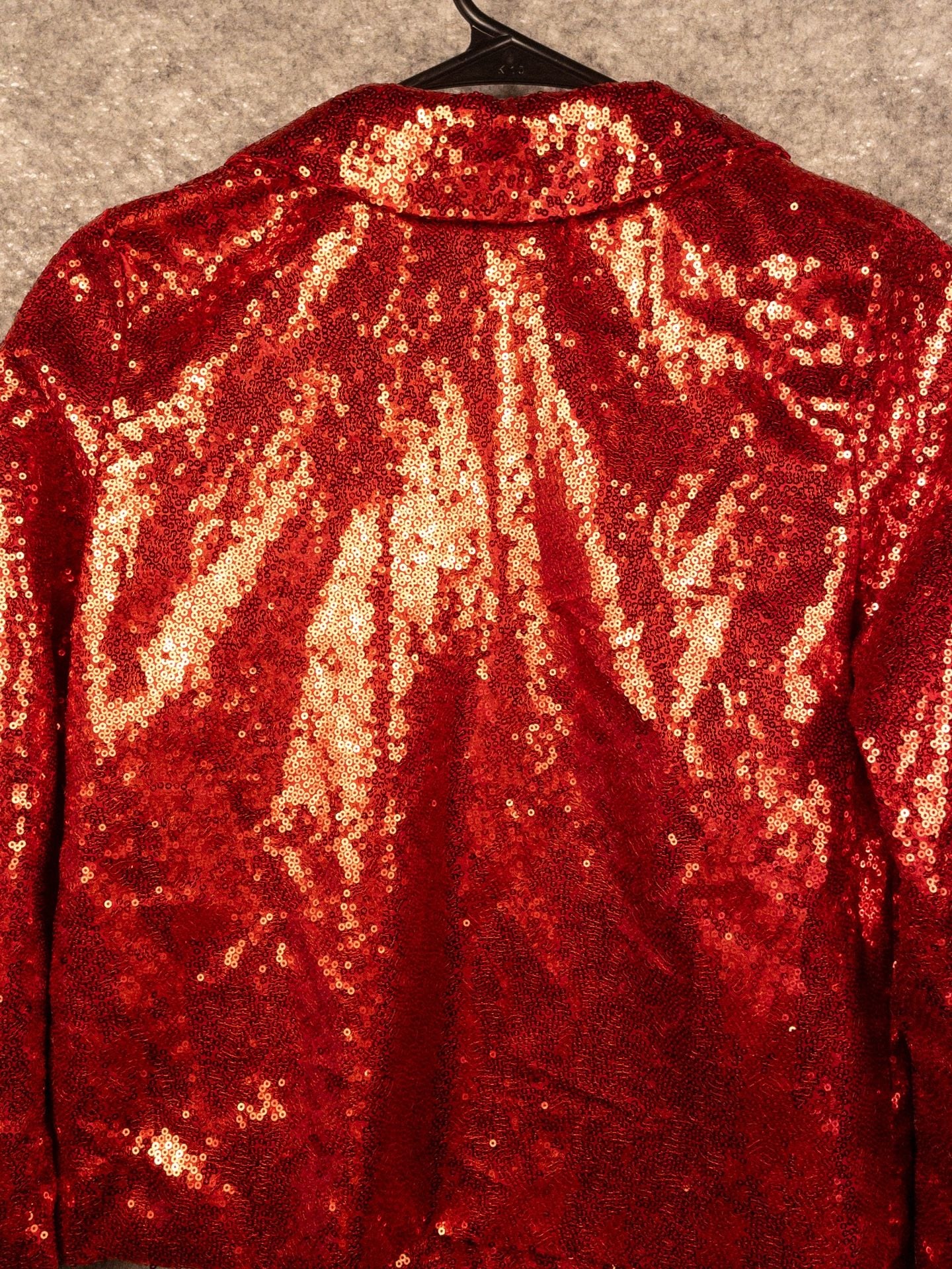 JoJo's Closet Girls Holiday Collection Red Sequin Moto Jacket Size 10/12 (L) 9