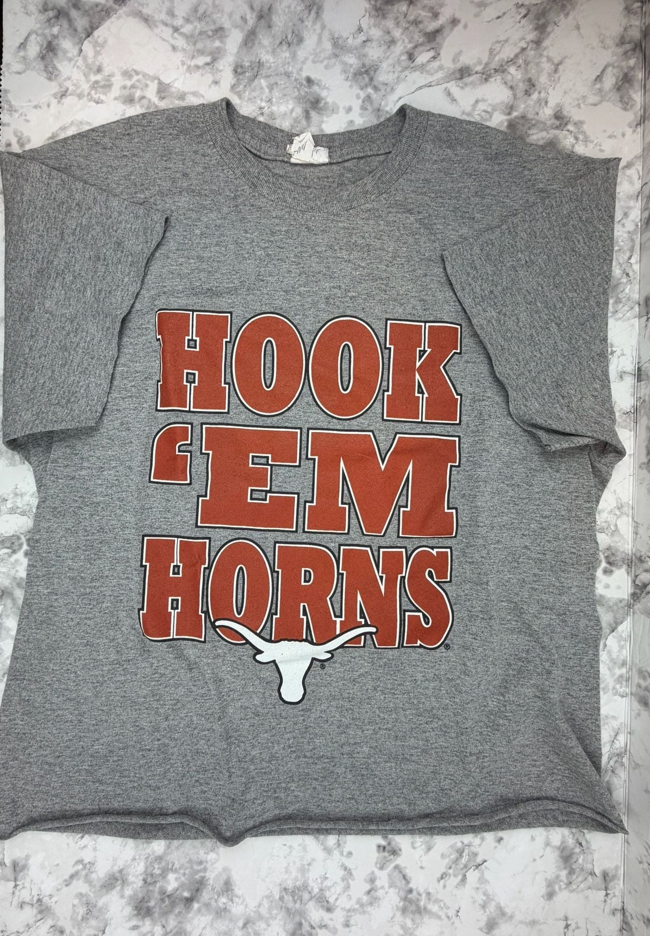 Longhorns Hook 'Em Horns Gray cut off T-Shirt and Texas Headband Set 1