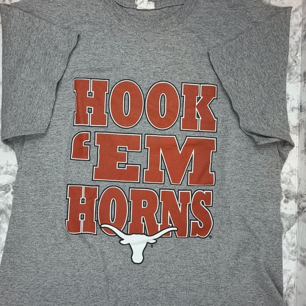 Longhorns Hook 'Em Horns Gray cut off T-Shirt and Texas Headband Set