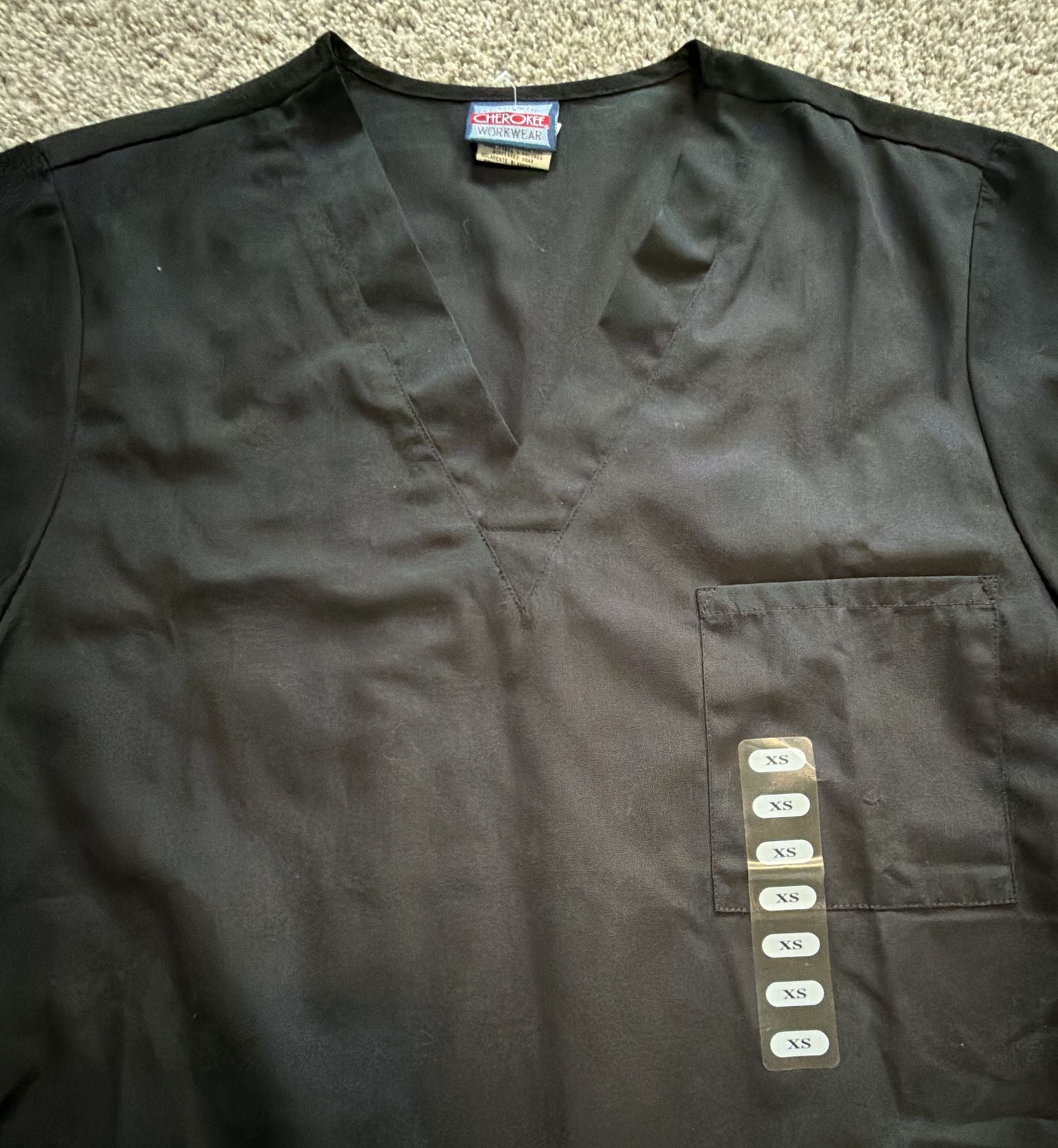 Cherokee Workwear Originals Unisex V-Neck Scrub Top Black XS Model 4876 3