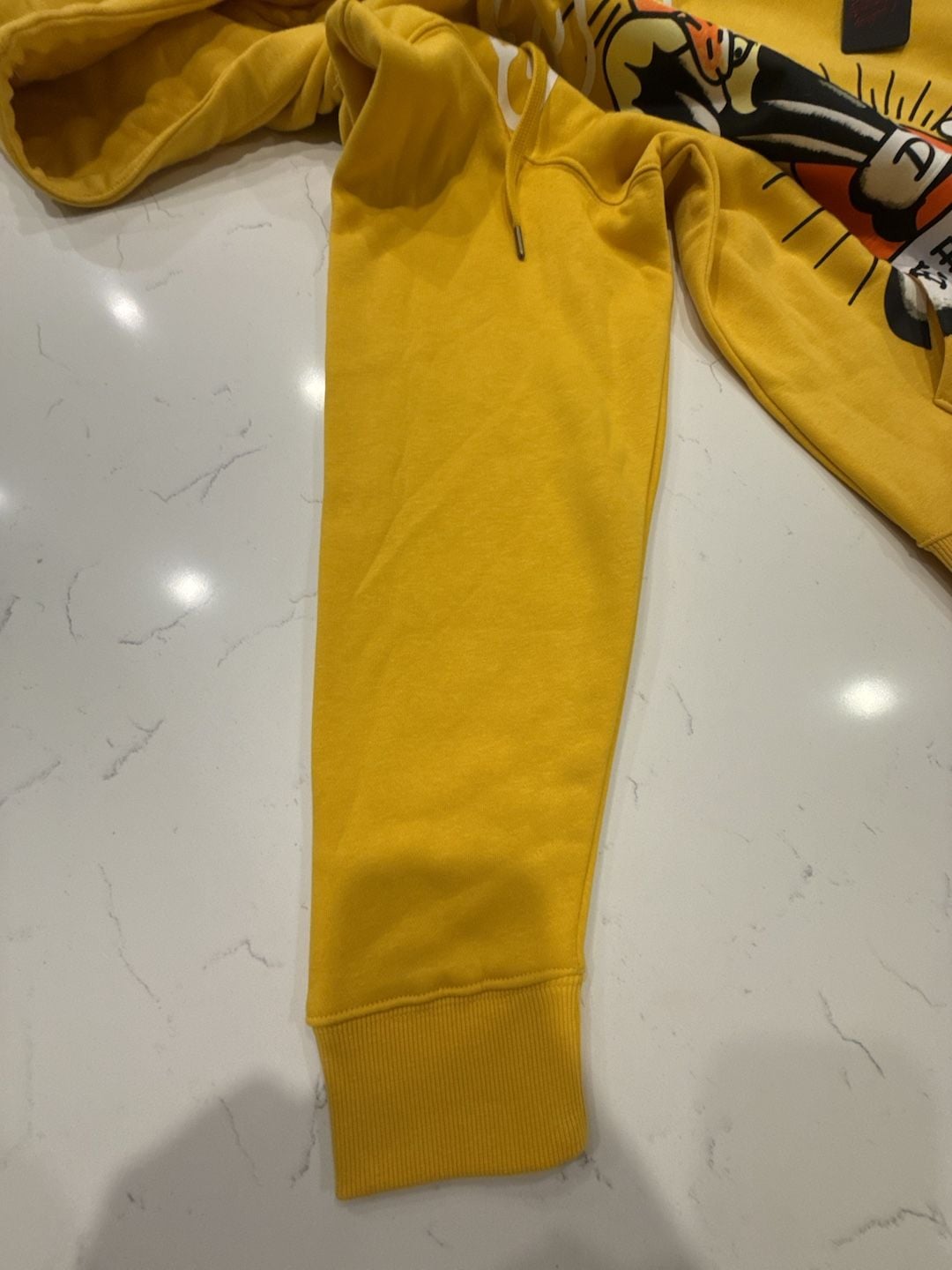Ed Hardy Death Before Dishonor Eagle Graphic Fleece Pullover Mustard Yellow Hoodie 9