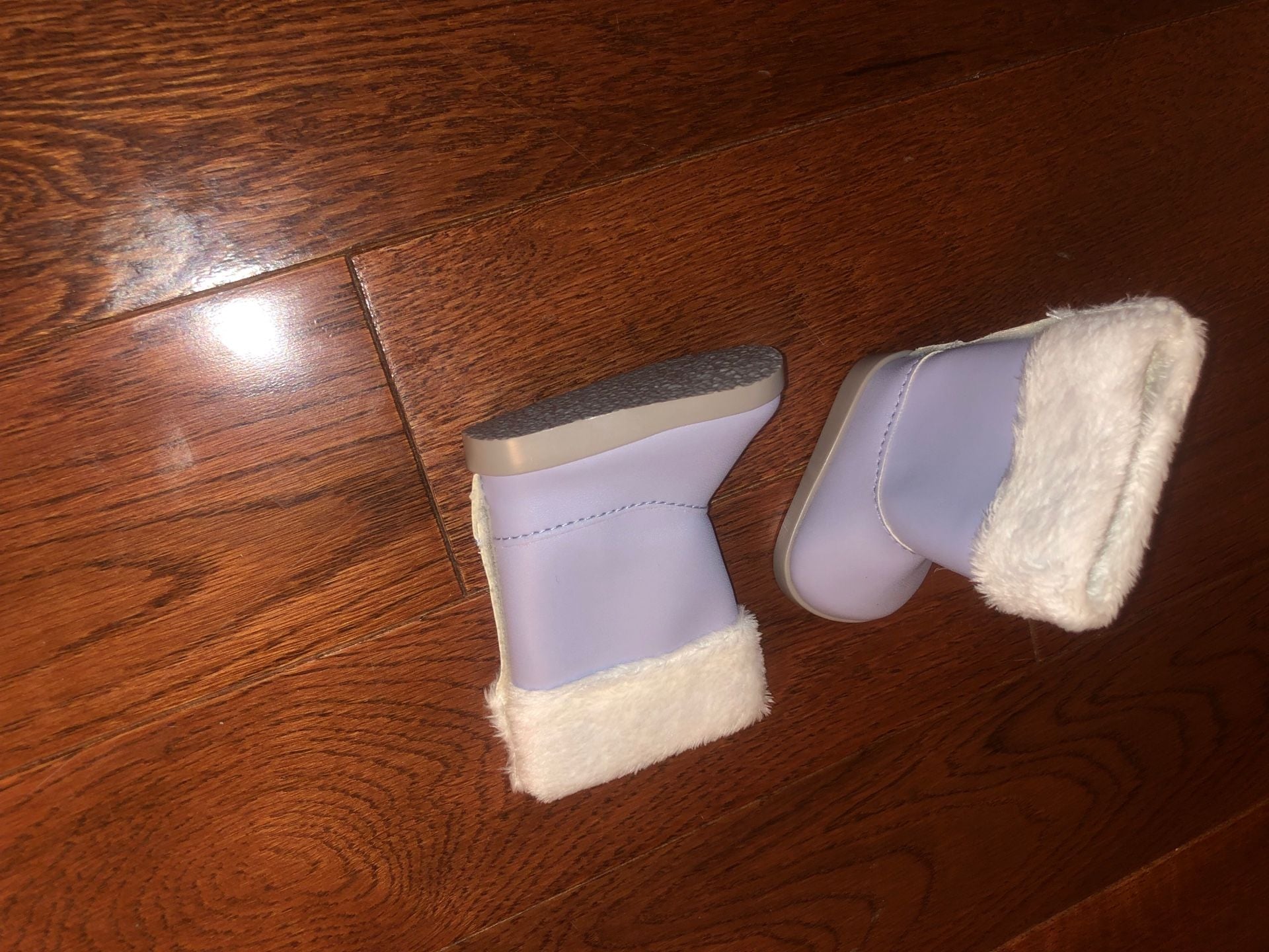 American Girl Doll Soft As Snow Purple Boots With Faux Fur Trim 3