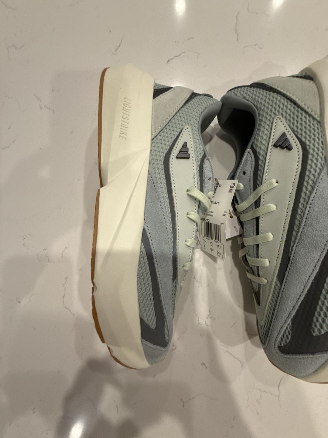 Adidas Lightblaze Lace-Up Sneakers Grey JQ7212 Women's Size 9 US 3