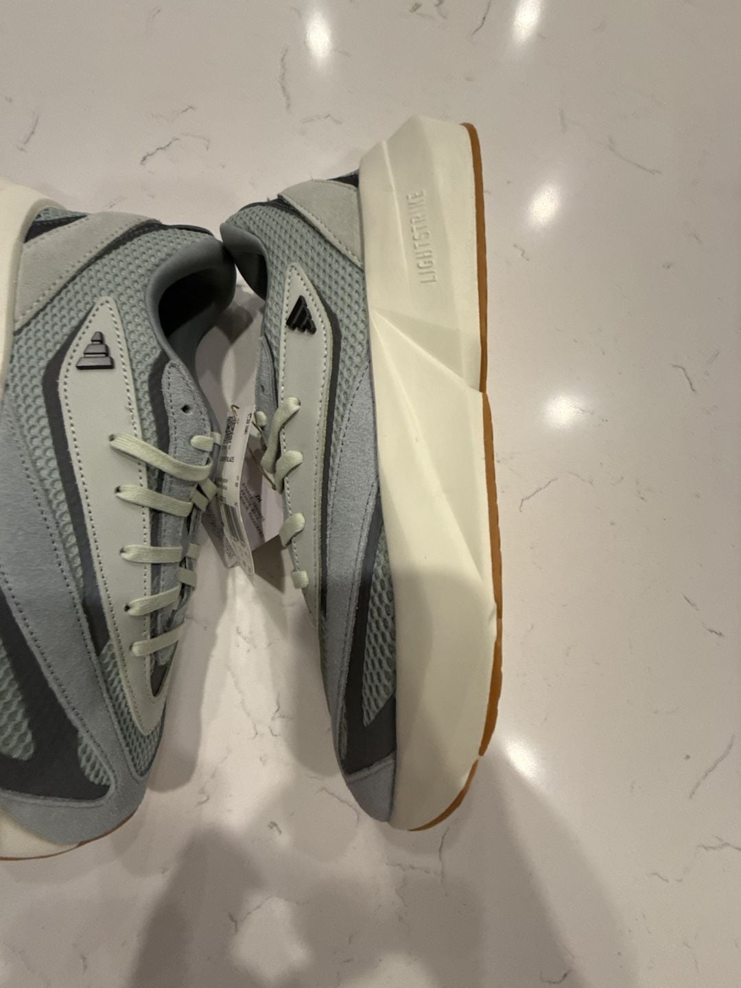 Adidas Lightblaze Lace-Up Sneakers Grey JQ7212 Women's Size 9 US 4