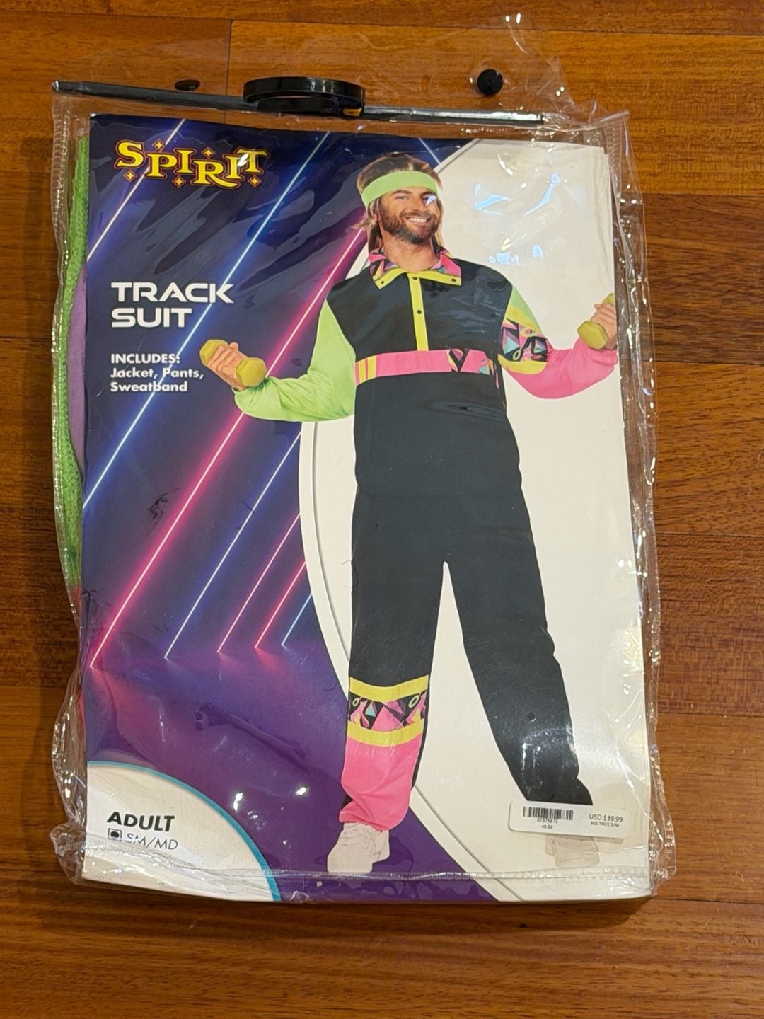 Adult 80s Neon Track Suit Halloween Costume Men's Women's Unisex 1