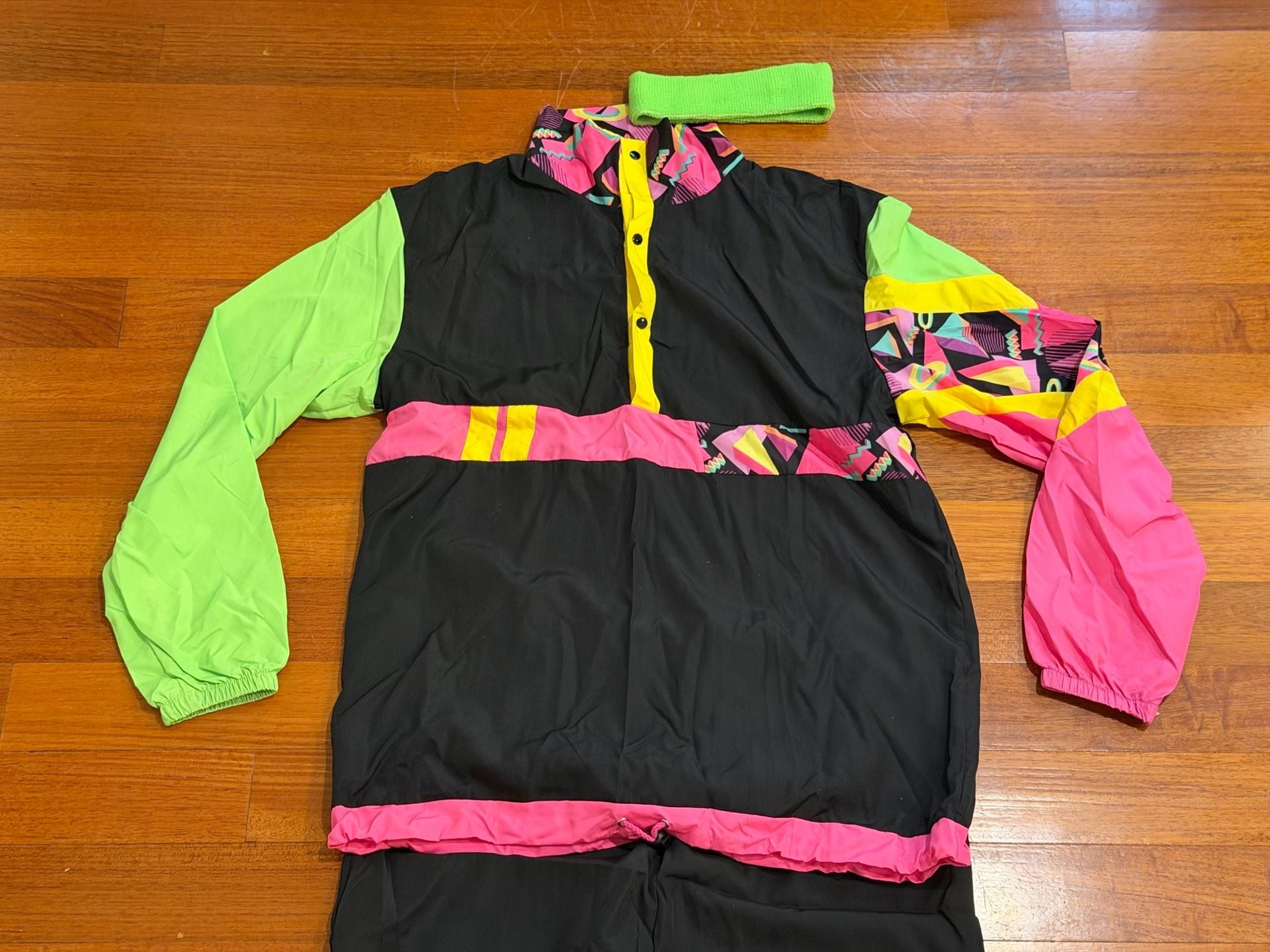Adult 80s Neon Track Suit Halloween Costume Men's Women's Unisex 3