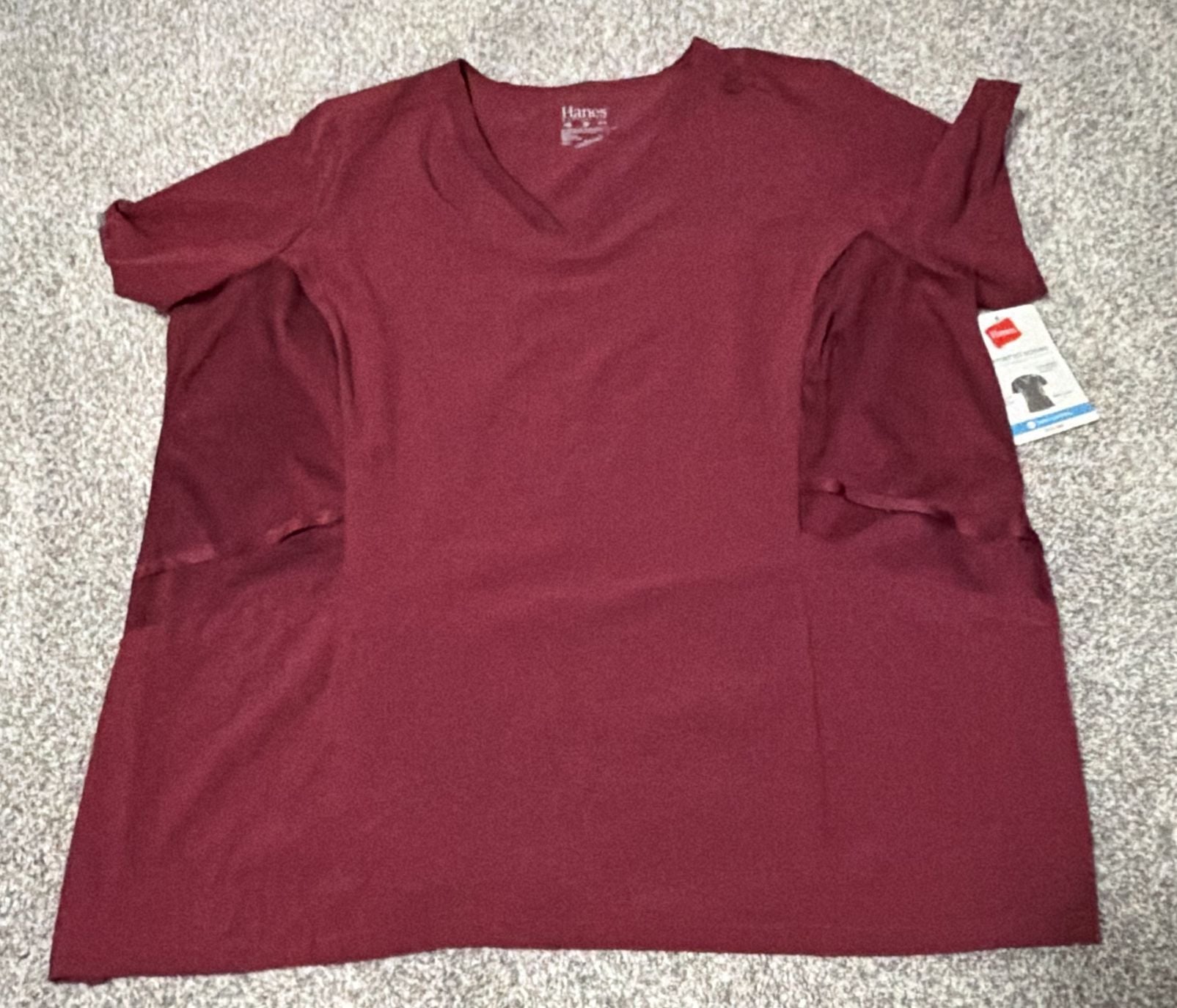 Hanes- Comfort Fit Scrubs Women's V-Neck Scrub Top Afternoon Burgundy XL 2