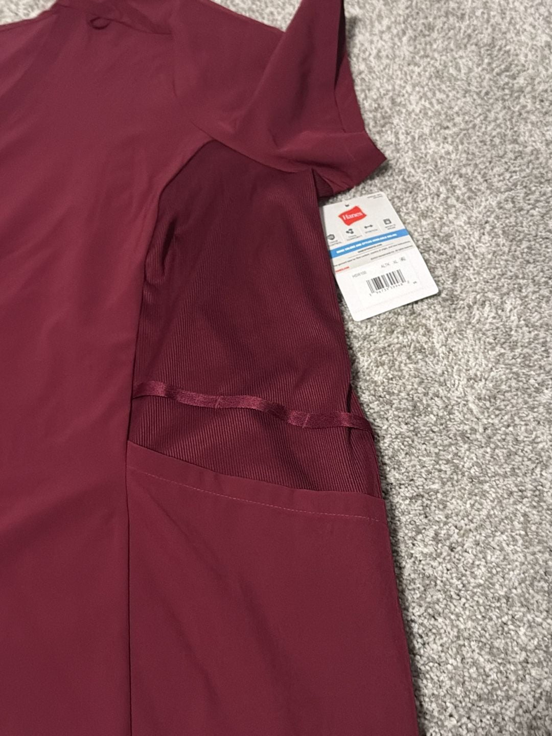 Hanes- Comfort Fit Scrubs Women's V-Neck Scrub Top Afternoon Burgundy XL 5