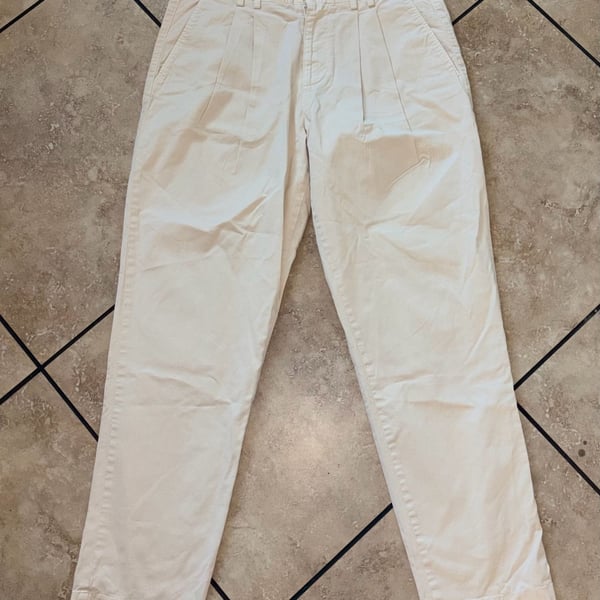 Wax London Pleated Trousers Cream Size 34