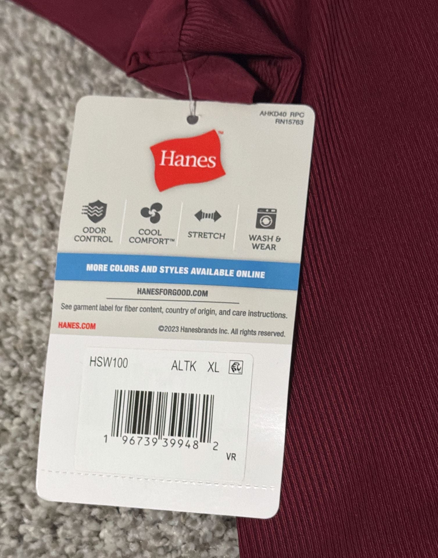 Hanes- Comfort Fit Scrubs Women's V-Neck Scrub Top Afternoon Burgundy XL 8