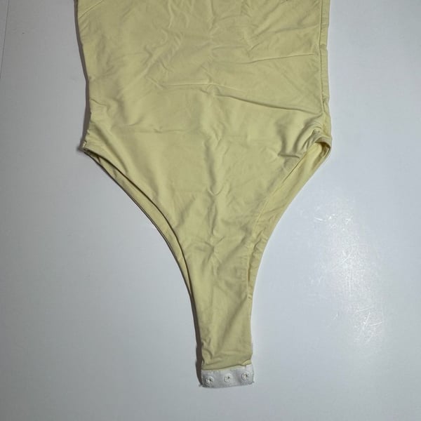 SHEIN Yellow Seamless Bodysuit Thong Size Small
