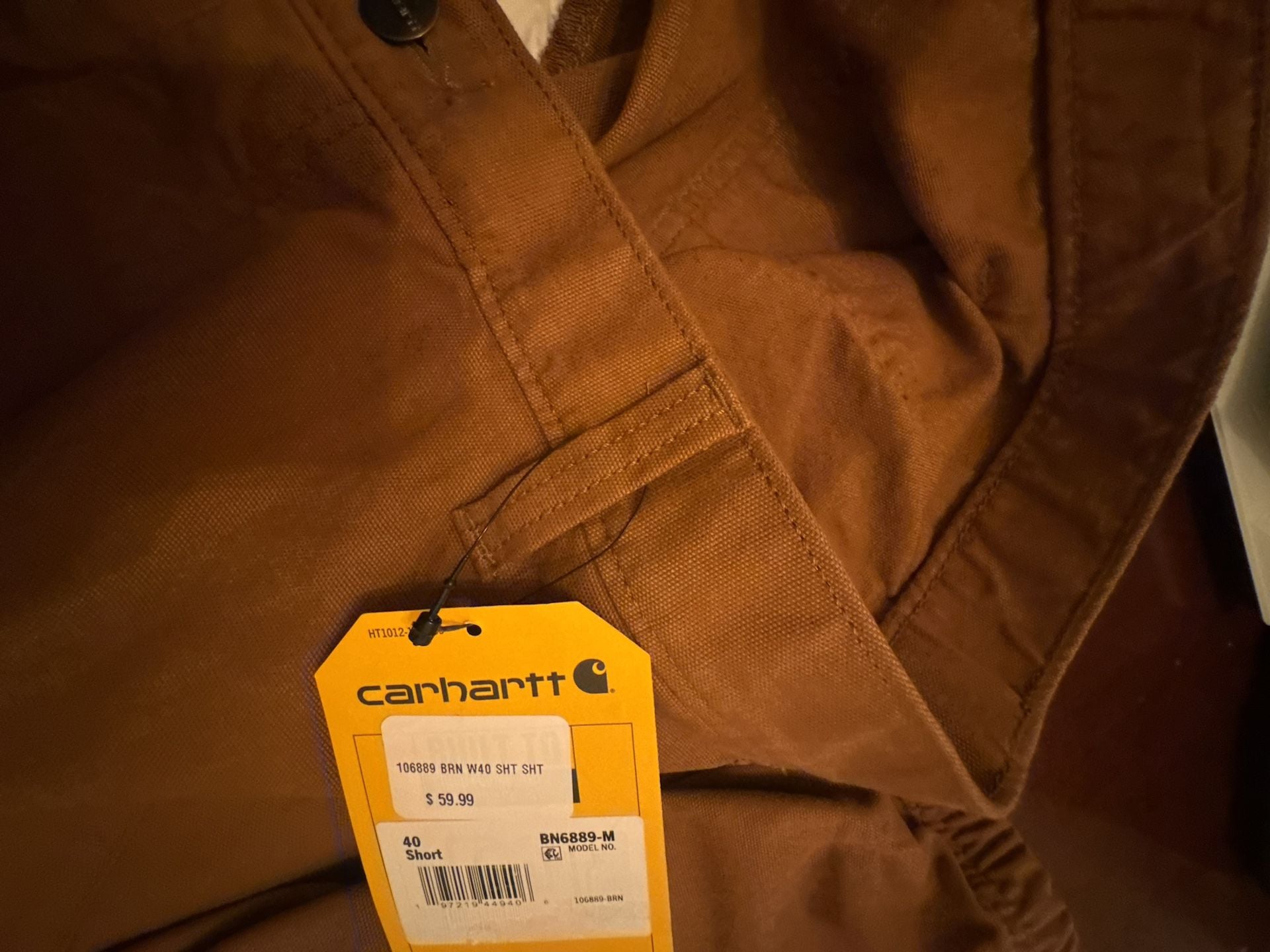 NWT Carhartt Rugged Flex Canvas Jogger Pants Men’s 40 Short Brown BN6889-M 14