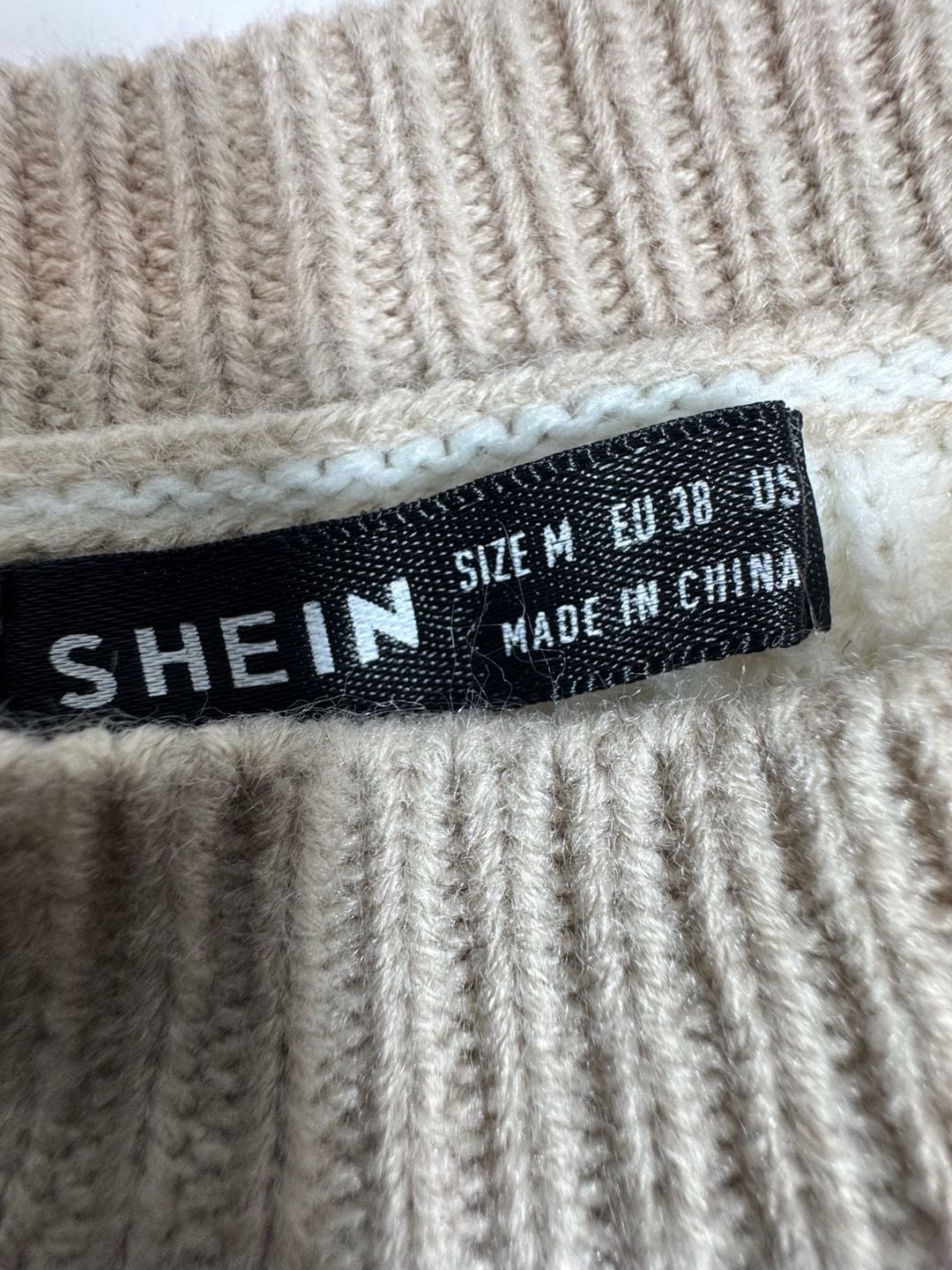 SHEIN Striped Colorblock Lantern Sleeve Cropped Sweater Size M 3