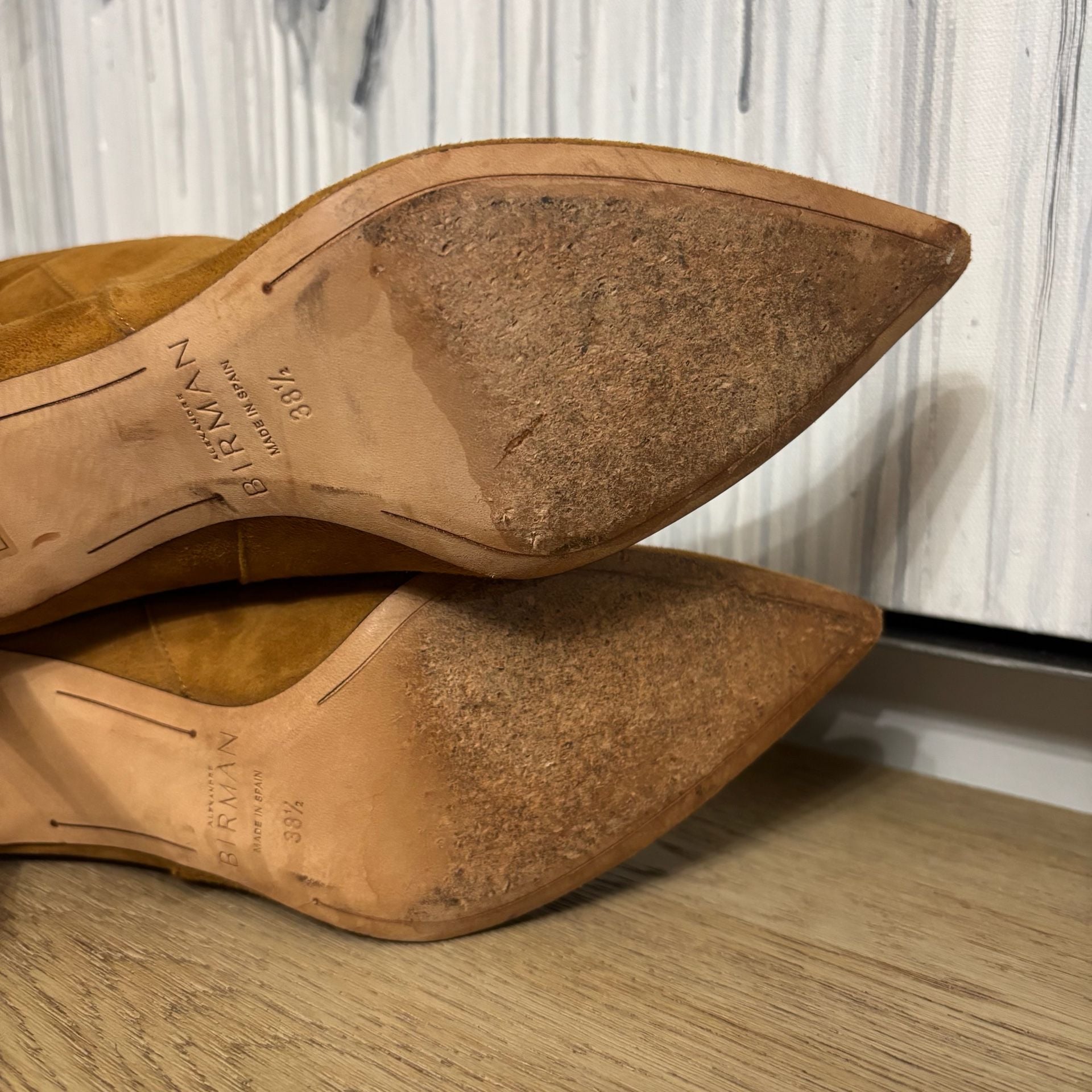 Alexandre Birman Brown Suede Slouchy Pointed Toe Stiletto Heeled Boots Size 38.5 4
