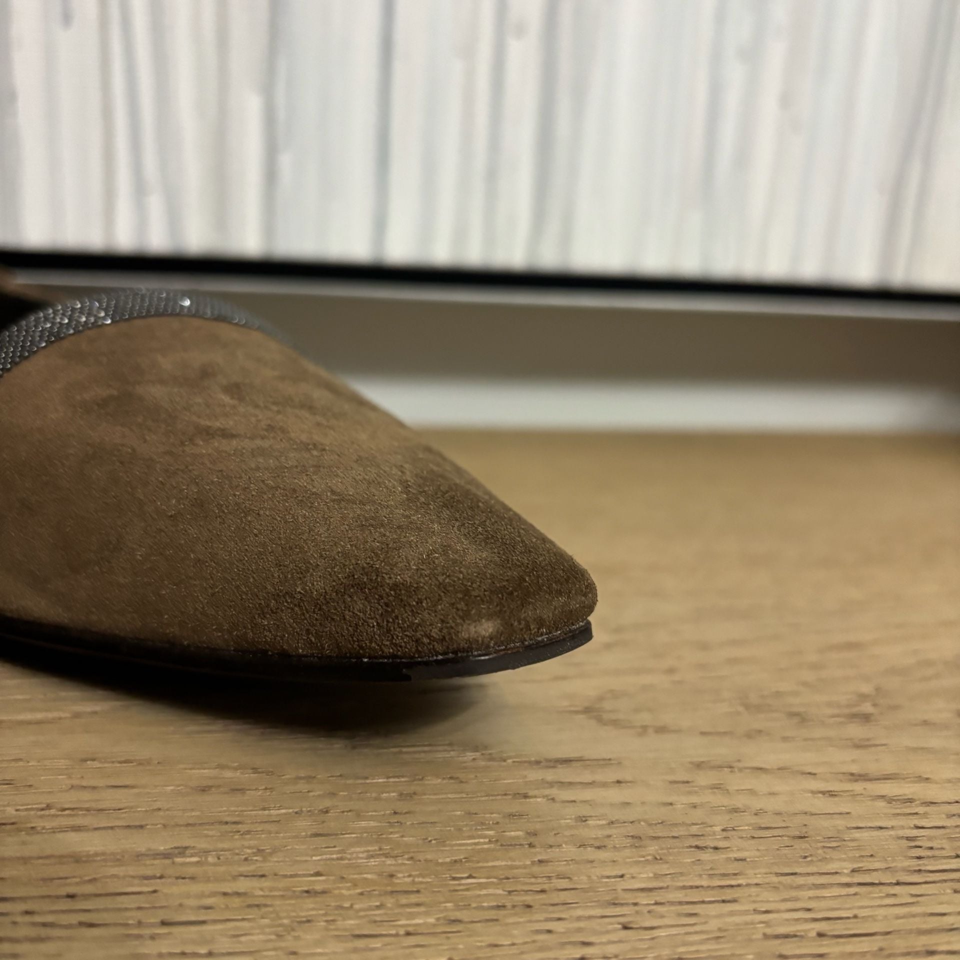 Brunello Cucinelli Suede Embellished Ballet Flats - Brown 6