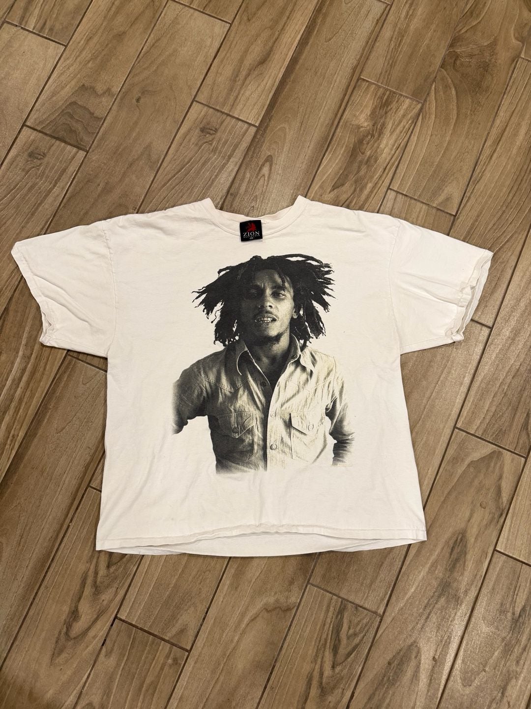 Vintage Zion Rootswear Bob Marley White Graphic T-Shirt Size 2XL
#y2k 2