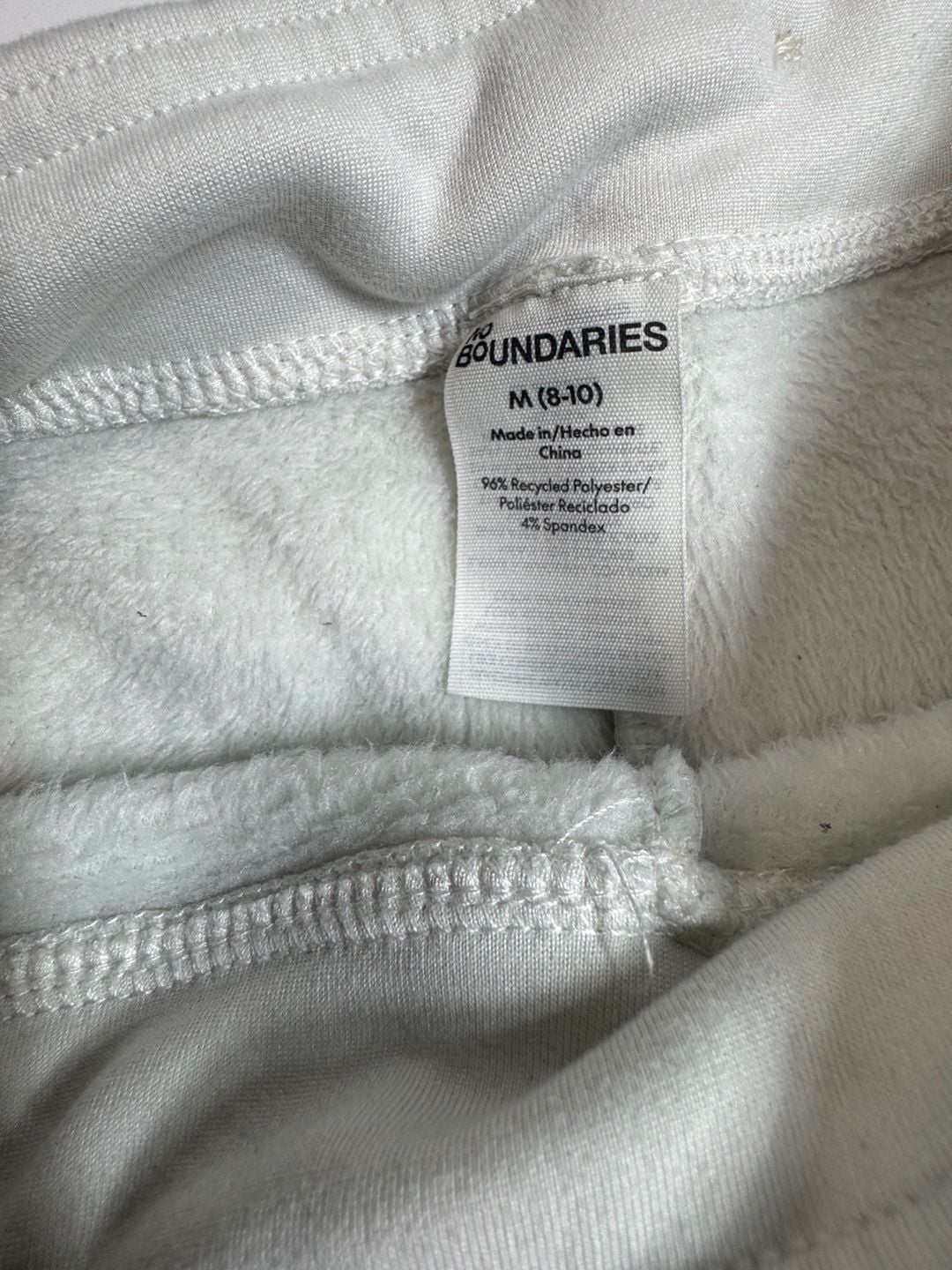 No Boundaries Women White Fleece Lined Thermal Leggings Size M 8-10 2