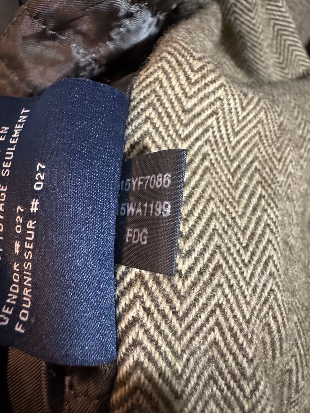 Tommy Hilfiger Vintage Brown Genuine Leather Bomber Jacket with Herringbone Lining Size S 9