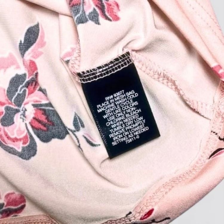 Liz Claiborne Career Pink Floral Print Ring-Buckle Ruched Blouse Size L 5