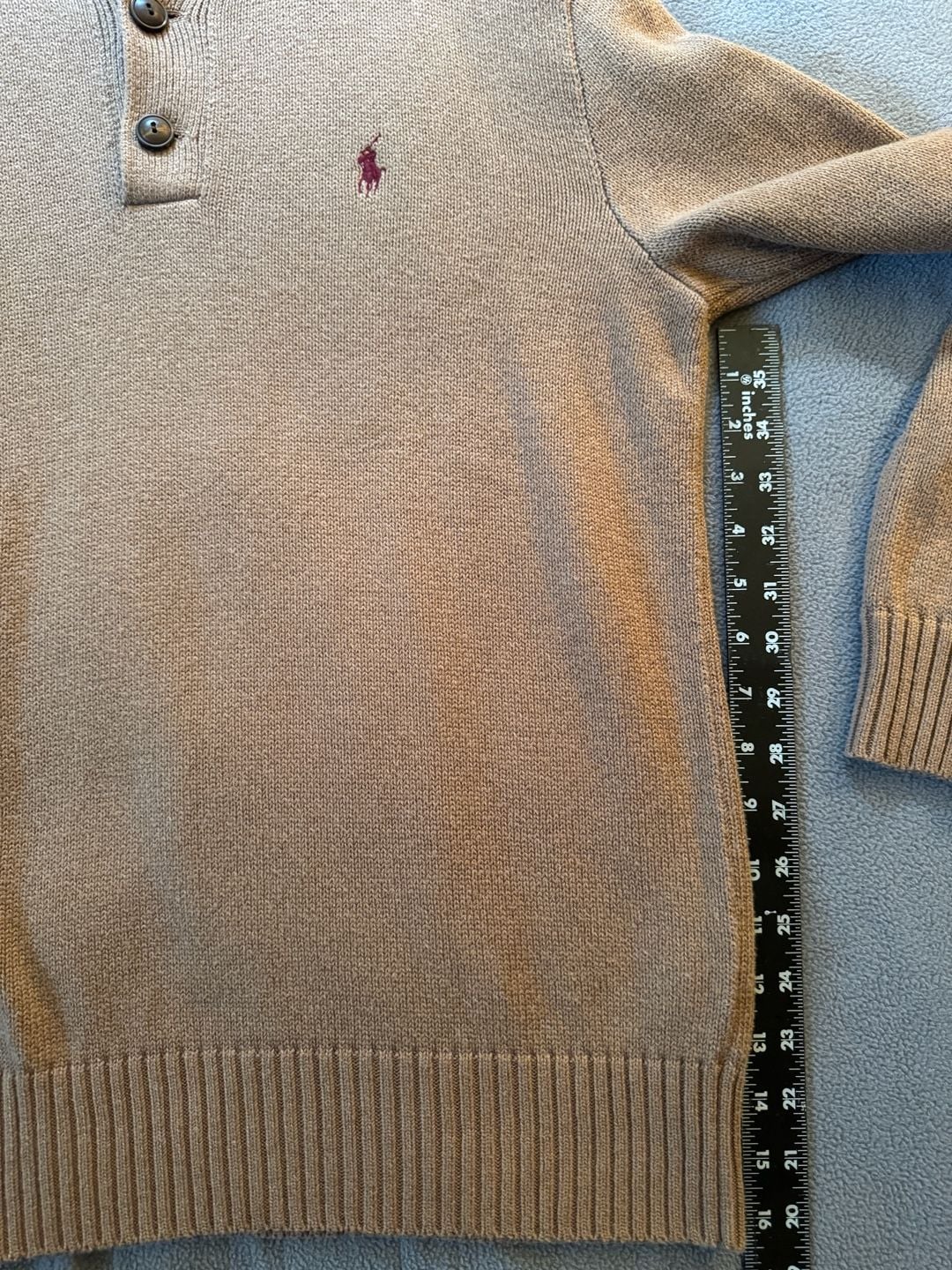 Polo Ralph Lauren Men's Brown Knit Mock Neck Button Pullover Size S 11