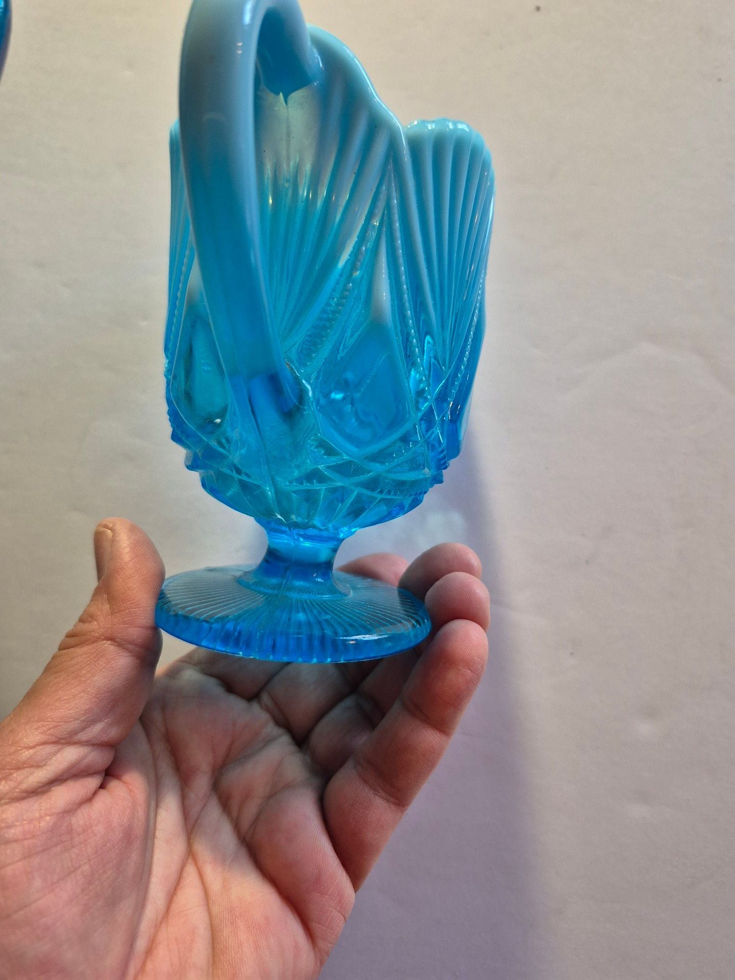Antique George Davidson Blue Pearline Jug Creamer 7