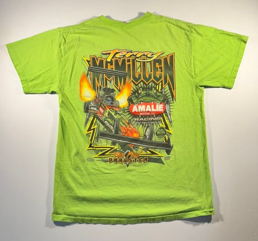 Gildan Ultra Cotton Terry McMillen Amalie Motor Oil Racing Top Fuel Dragster tee 3