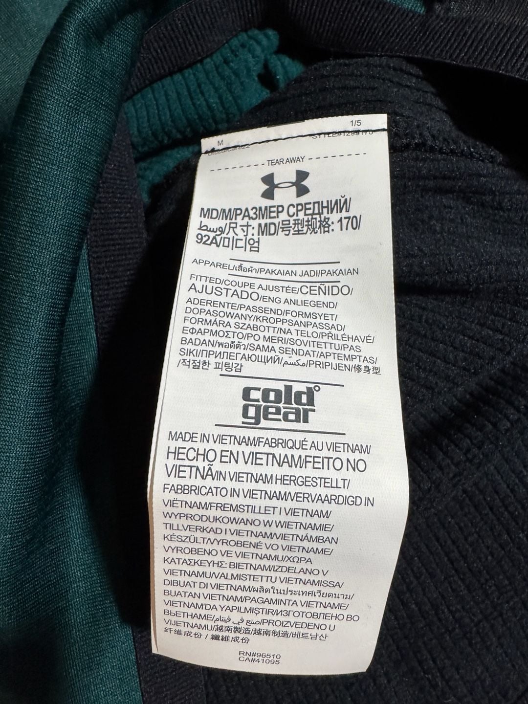 Under Armour Coldgear Fleece 1/4 Zip Pullover Green Black Men's Medium 7