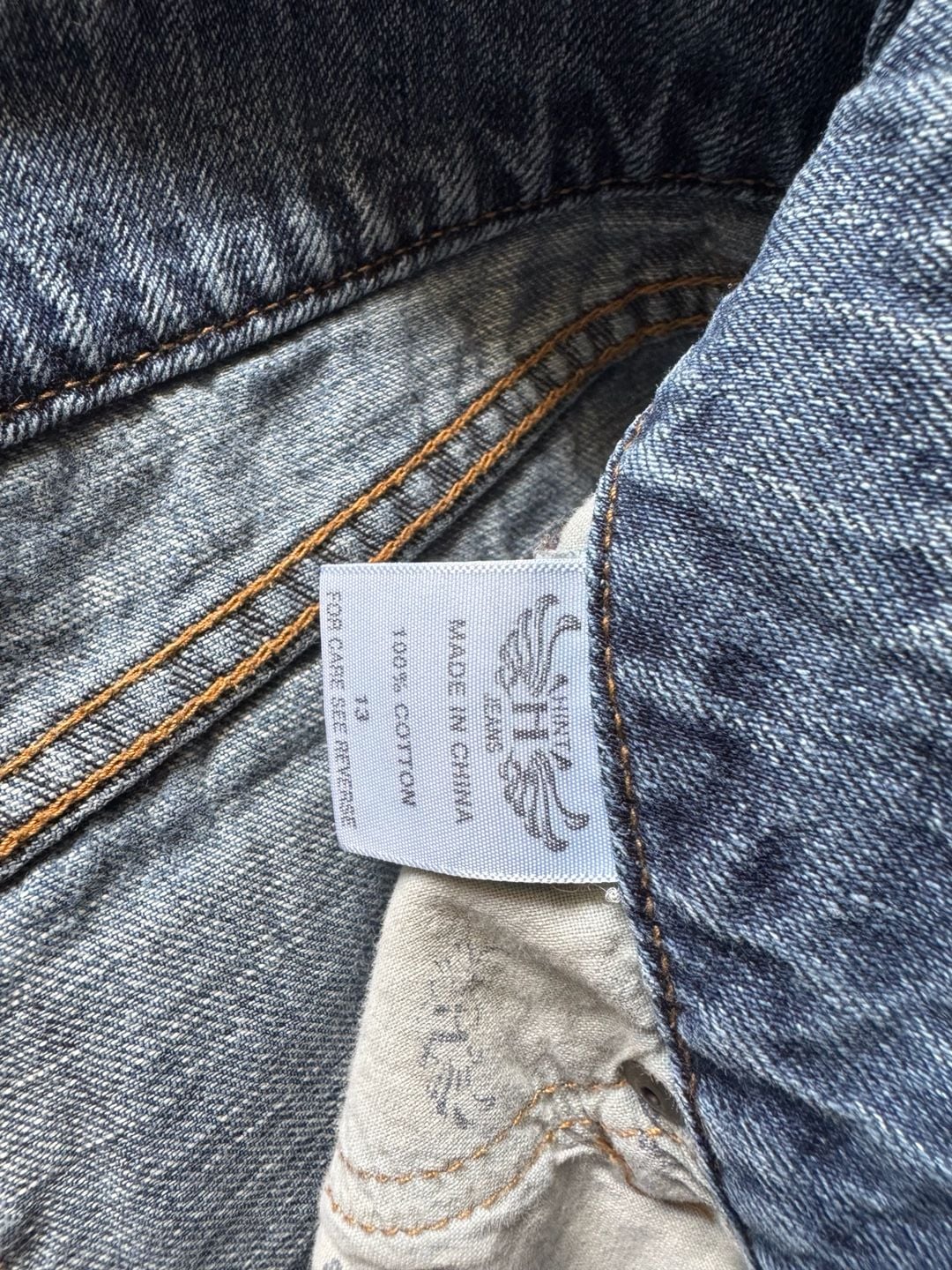 Hint H Jeans Vintage Y2K Low Rise Distressed Denim Mini Skirt Size 13 6