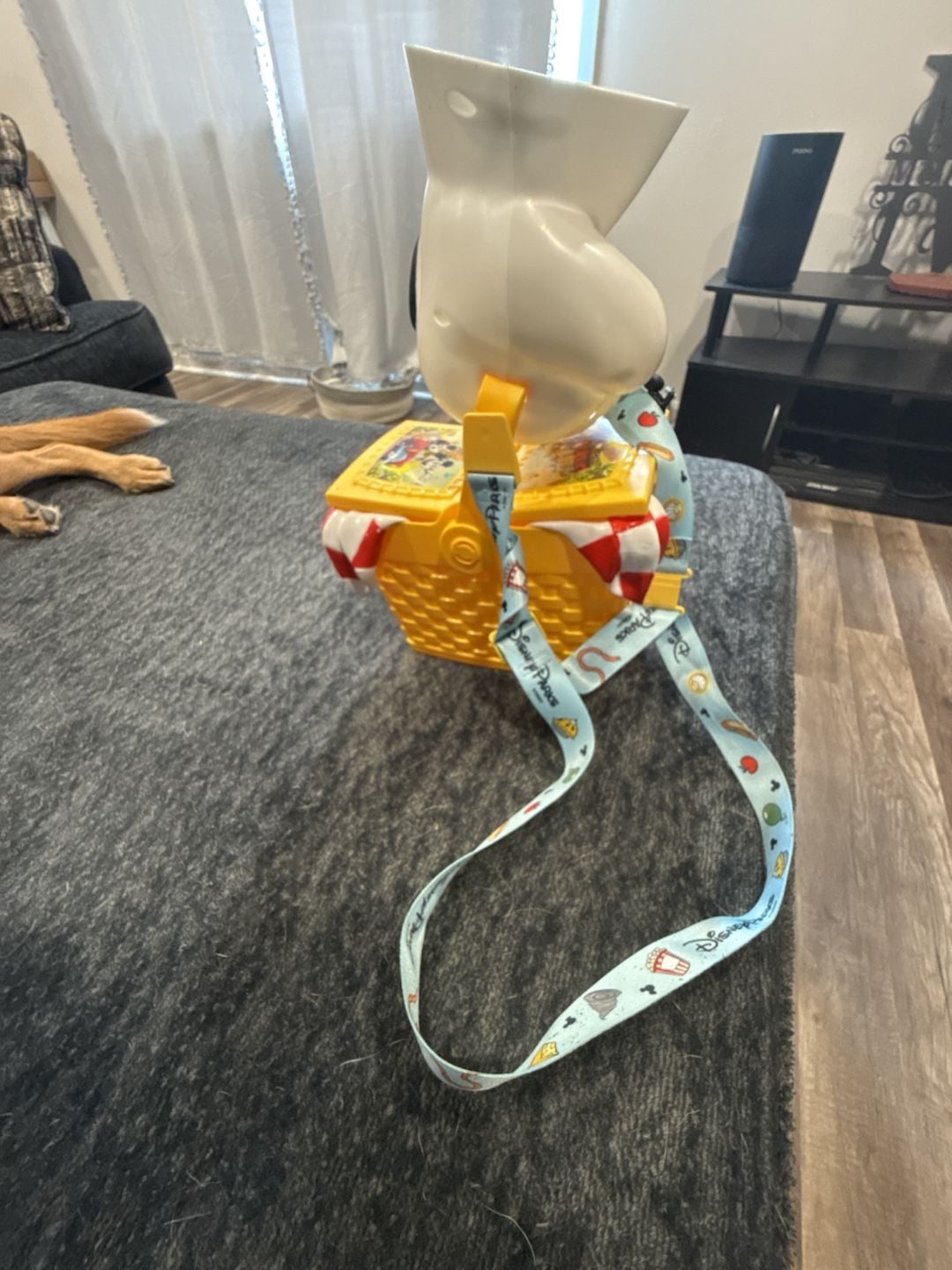 Disney Parks Mickey and Minnie's Runaway Railway Perfect Picnic Basket Popcorn Bucket with Lanyard 1