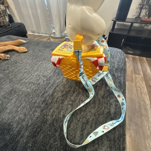 Disney Parks Mickey and Minnie's Runaway Railway Perfect Picnic Basket Popcorn Bucket with Lanyard