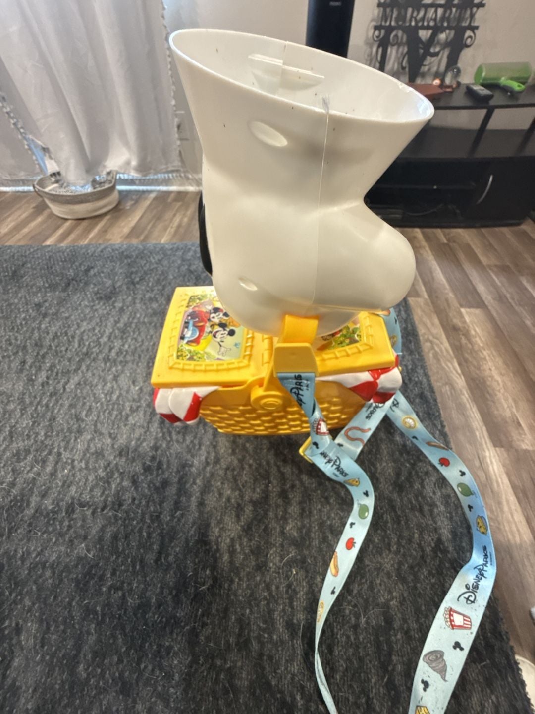 Disney Parks Mickey and Minnie's Runaway Railway Perfect Picnic Basket Popcorn Bucket with Lanyard 2