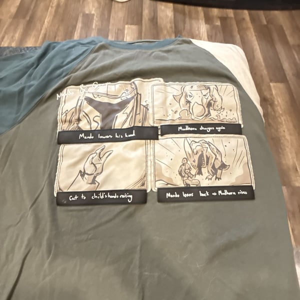 Star Wars The Mandalorian Concept Series Comic Panels Long Sleeve T-Shirt Size L