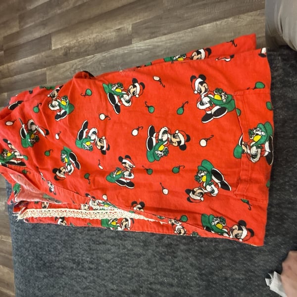 Vintage Disney Good Night Mickey Robe Christmas Adult One Size Red Sleepwear