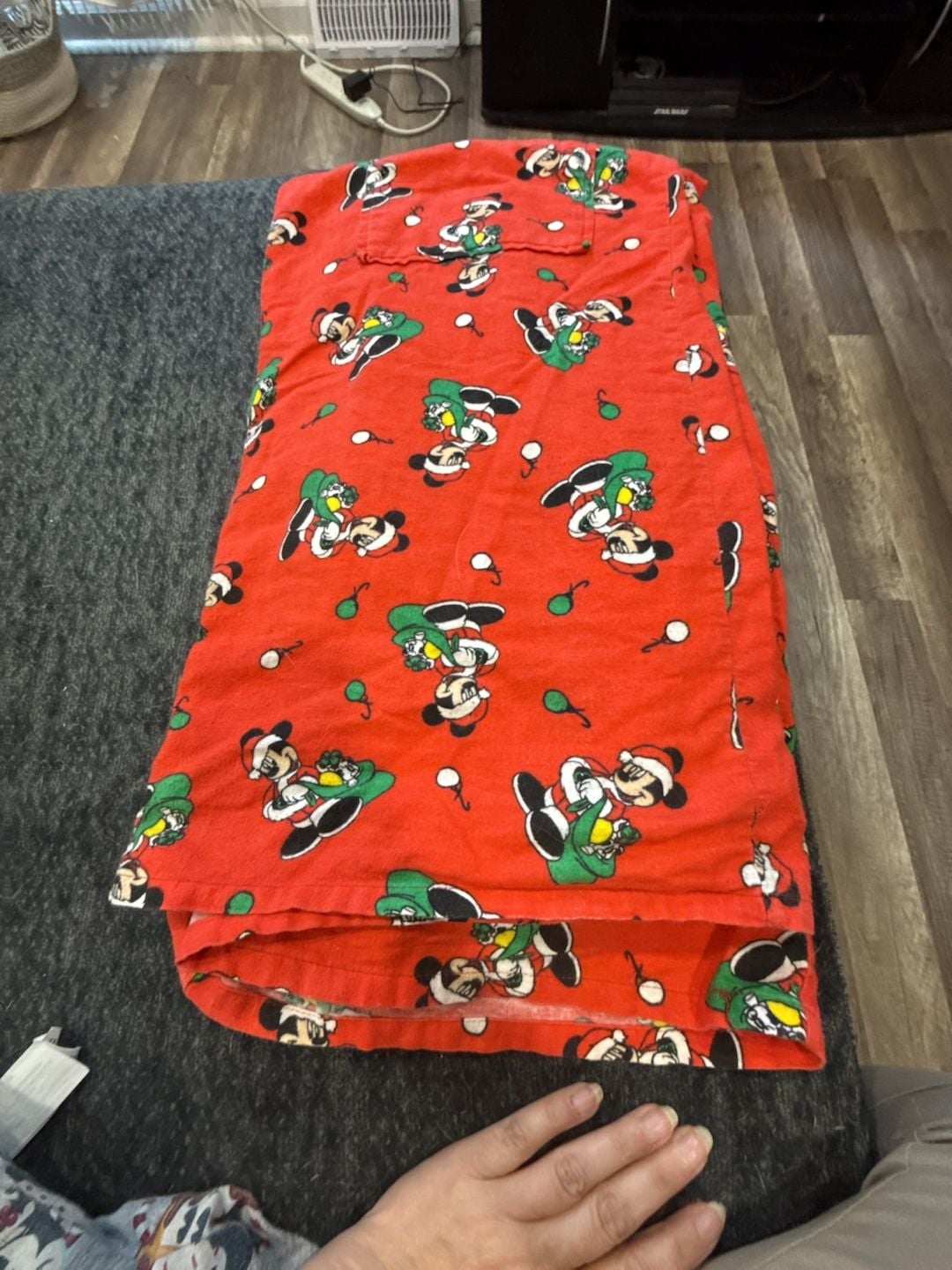 Vintage Disney Good Night Mickey Robe Christmas Adult One Size Red Sleepwear 2
