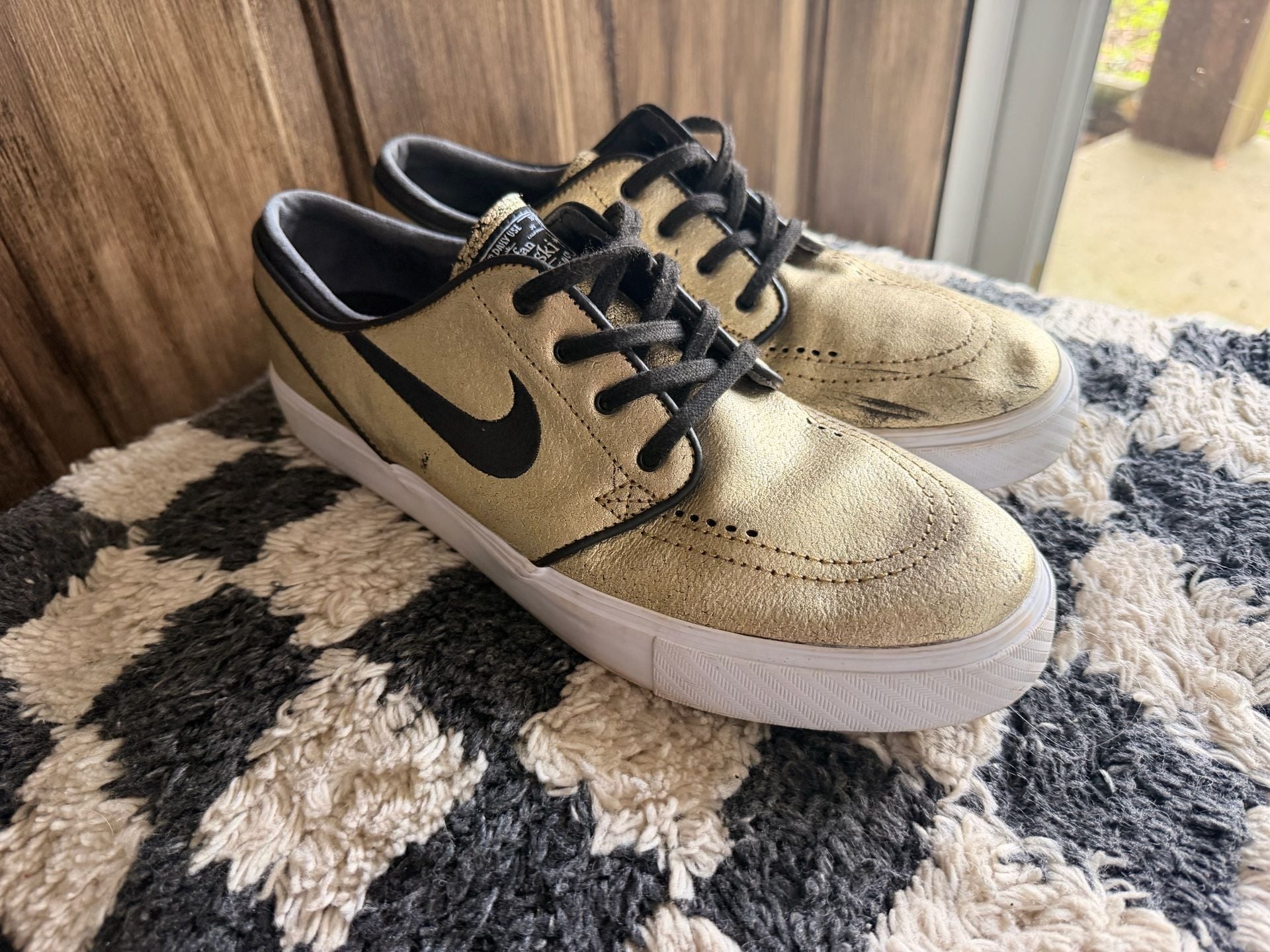 Nike SB Zoom Stefan Janoski L Metallic Gold Black White Skate Shoes 3