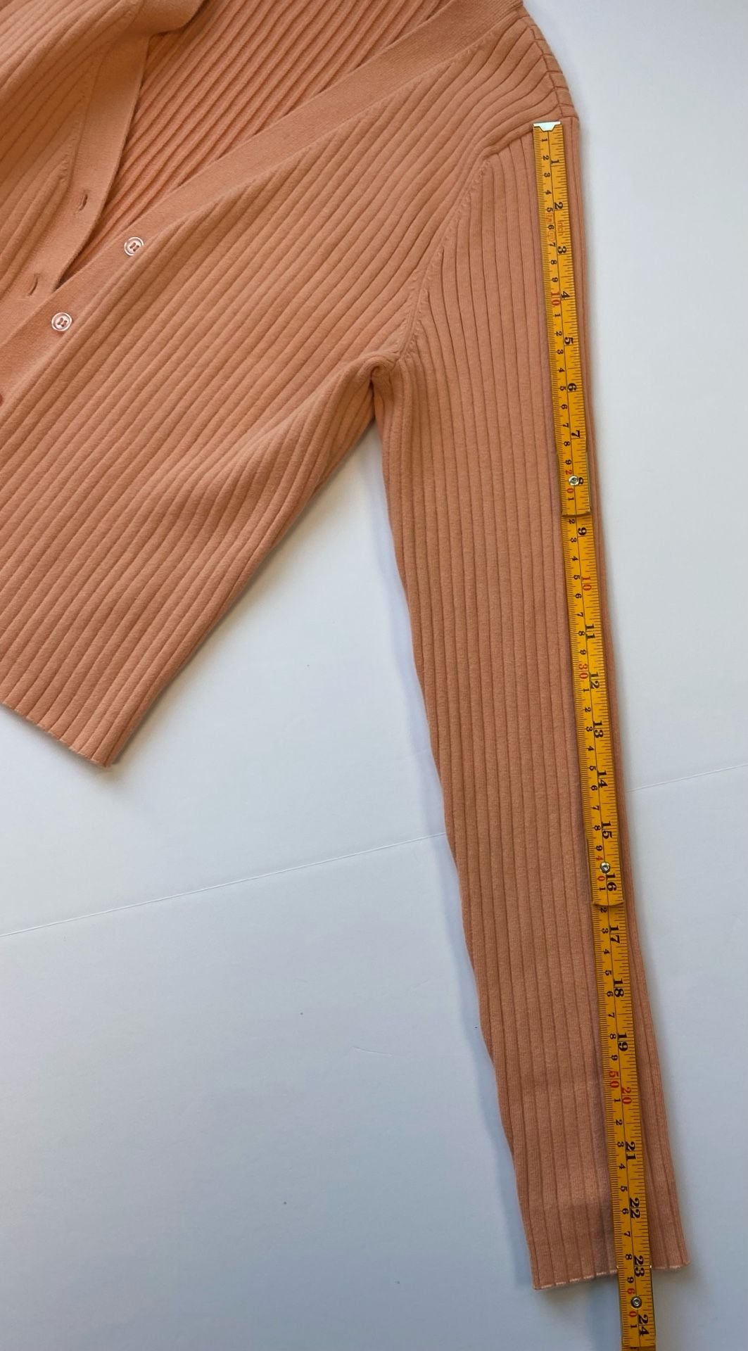 Reformation Jeans Women's Ribbed V-Neck Button-Up Cardigan Peach Size M 9