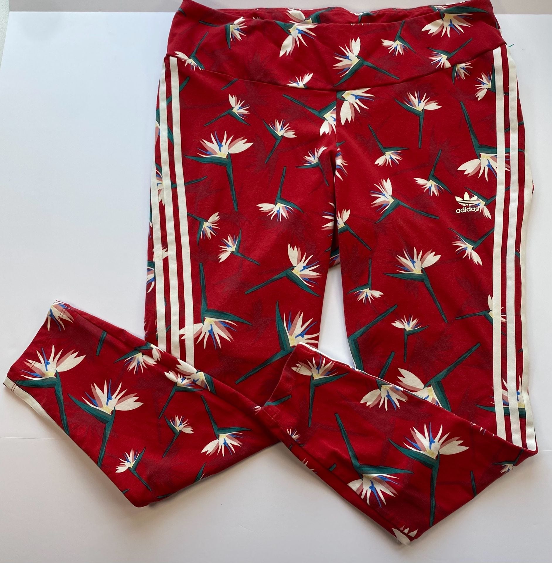 Adidas Originals x Thebe Magugu Plus Size Bird of Paradise Floral Leggings 3x 7